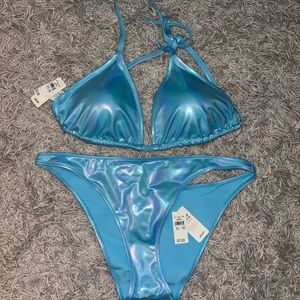 NWT Aerie Triangle Blue Bathing Suit